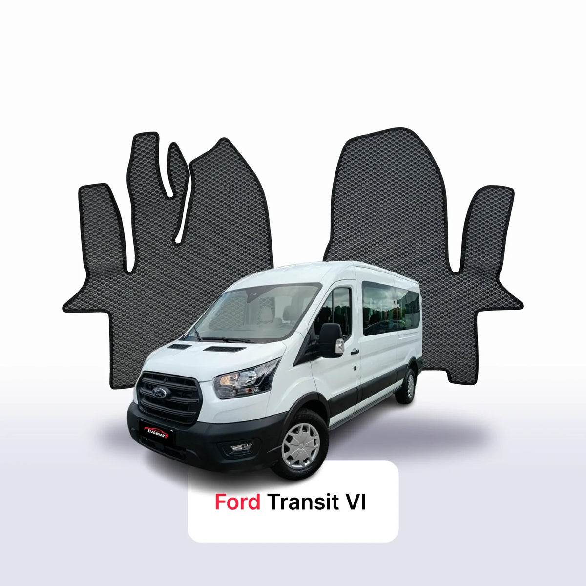Tapis 3D EVA pour Ford Transit long 6 gén 2018-2027 MINIBUS 9 PLACES