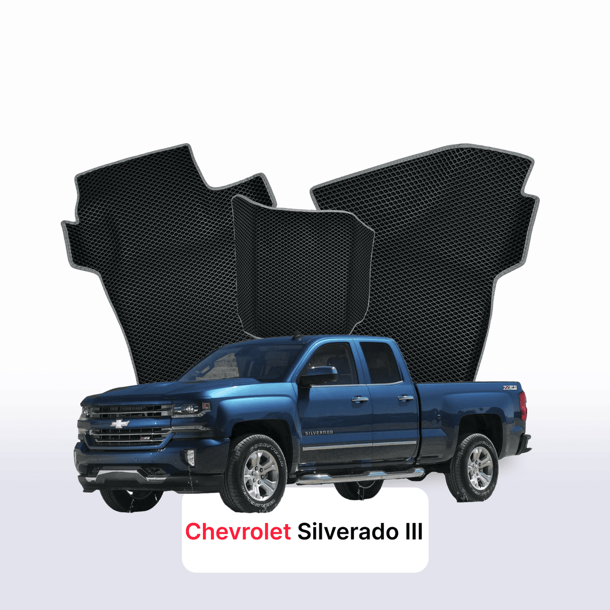 Tapis 3D EVA pour Chevrolet Silverado(GMTK2XX) 3 gén 2013-2019 PICK-UP DOUBLE CABINE DOUBLE