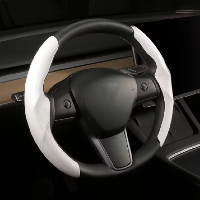 Housse de volant universelle effet fibre de carbone
