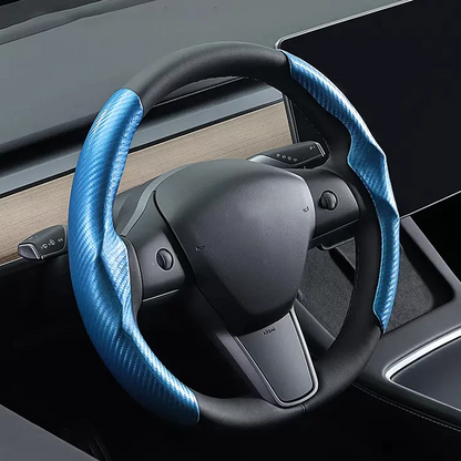 Housse de volant universelle effet fibre de carbone