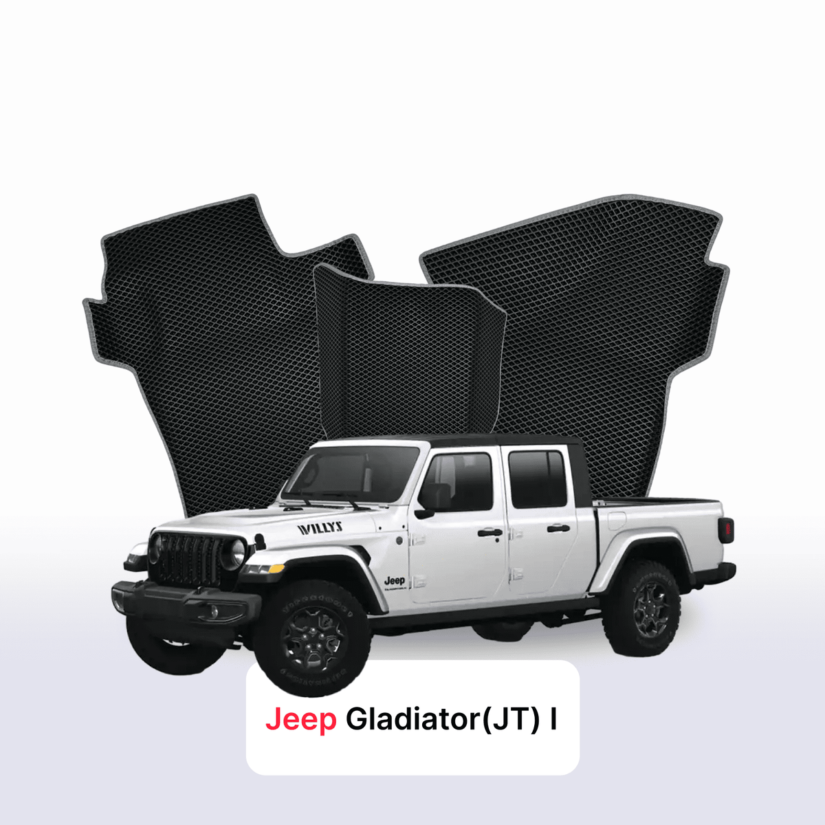 Tapis 3D EVA pour Jeep Gladiator(JT) 1 gén 2019-2028 PICK-UP DOUBLE CABINE