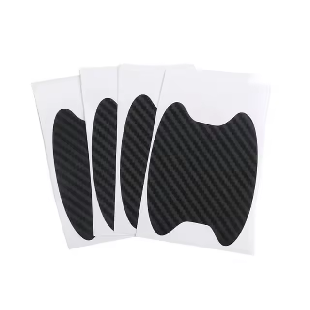 Protections de poignées de porte motif carbone — lot de 4