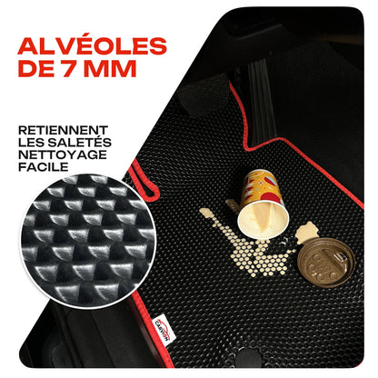 Alvéoles de 7 mm retenant les saletés et faciles à nettoyer