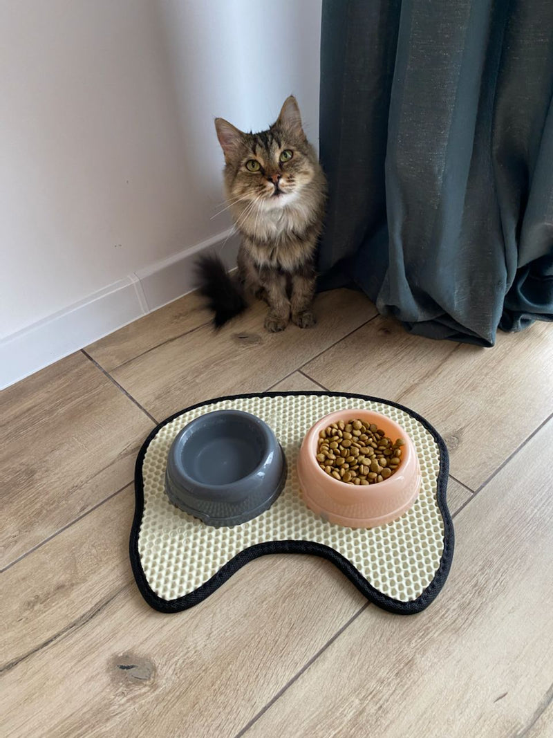 Tapis pour gamelle de chat
